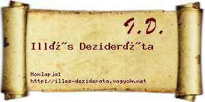 Illés Dezideráta névjegykártya